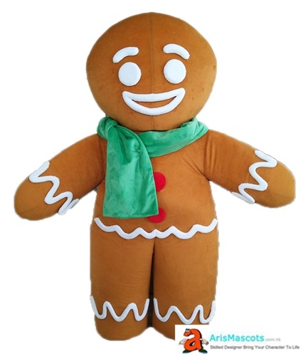 Gingerbread man mascot costume