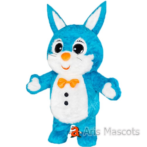 Realistic Inflatable Blue Bunny Rabbit Costume for Easter Holiday